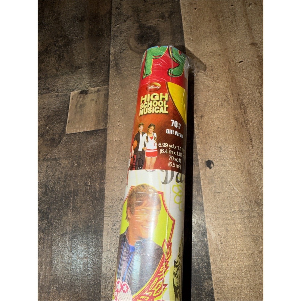 Disney High School Musical Christmas Gift Wrapping Paper Roll 70 Sq Ft Vintage